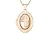 14K Yellow Gold Mother Of Pearl Cross Motif Locket w/ Chain