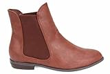 Womens Brown Vintage Style Chelsea Boots Ladies