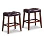 2 24" Saddle Back Espresso Bar Stools