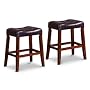 2 24" Saddle Back Espresso Bar Stools