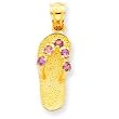 14K February/CZ Birthstone Flip Flop Pendant