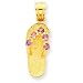 14k Gold February/CZ Birthstone Flip Flop Pendant