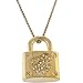 Rocawear Gold Tone Clear Austrian Crystal Rw Lock Necklace