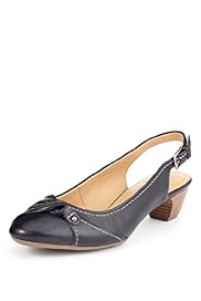 Footglove™ Original Leather Wide Fit Twisted Slingback Shoes