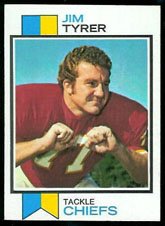 1973 Topps Regular (Football) Card# 233 Jim Tyrer of the Kansas City Chiefs VG Condition