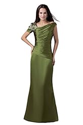 Satin Sequined Beaded Mother-of-the-Bride Dress/Prom Dress/Party Dress/Wedding Dress 