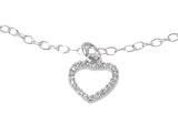 Italian Sterling Silver Religious Themed Link Anklet, Heart