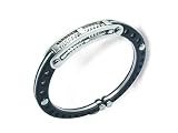 Elegant Spring Locking Mens Stainless Steel & Carbon Fiber Cuff Bracelet