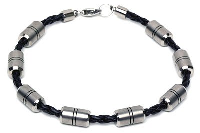modulus-b Titanium Braided Leather Bracelet