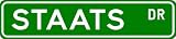STAATS Street Name Sign ~ Personalized Family Lastname Sign ~ Gameroom, Basement, Garage Sign