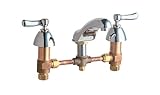 Chicago Faucets 404CP 8-Inch Widespread Lavatory Faucet with Metal Cured Lever Handles, Chrome