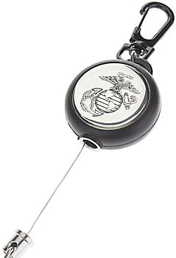 MM Military Style Survival Key Chain Ring with 60cm Retractable Strangled Flexible Steel Wire Rope