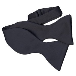 Black Satin Self Tie Bow Tie