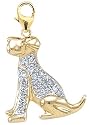 14k Gold Diamond Dog Charm (1/10 cttw)