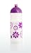 Trinkflasche 0,7l von ISIfeel, Blumen lila / rosa - Transparent , ideal f�r Freizeit- Sport- Schule und Arbeitsplatz