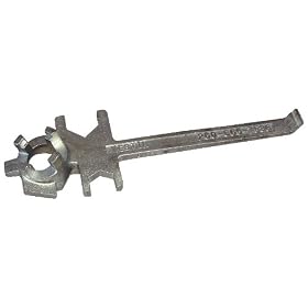 Vestil BNW-IX-W Polished Zinc Cast Steel Drum Bung Nut Wrench, 12" Length