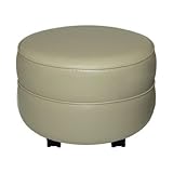 Round Ottoman Material: Vinyl - Blue