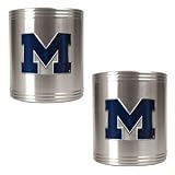Michigan Wolverines 2pc Stainless Steel Can Holder Set NCAA College Athletics