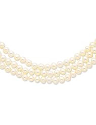 14k 6-6.5mm 3 Strand Cultured Pearl Necklace