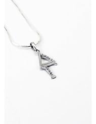 Delta Gamma Sterling Silver Lavaliere set with Lab-Created Diamonds