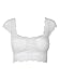 Choies Women's White/Black Lace Cupped Cap Sleeve Crop Top (White)