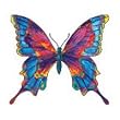 RAINBOW BUTTERFLY Glitter Temporary Tattoo 2x2