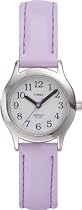 Timex Youth T790914E Easy Reader Purple Leather Strap Watch