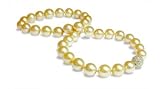 10.3x13.5mm Round Golden South Sea Pearl Necklace