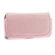Universal Horizontal Large Leather Case with Belt Clip - Pink for Microsoft Zune 120GB
