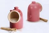 RSVP International Pig-Pnk Pink Salt Pig with Spoon 6-oz.
