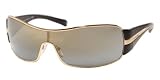 Review Luxottica  / PRADA SPR61IS 5AK4T1 SHINY GOLD GRAY MIRROR GRADIENT GOLD METAL SHEILD SUNGLASSES