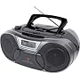 jWin JXCD483 Portable AM/FM MP3 CD Player with Cassette Player