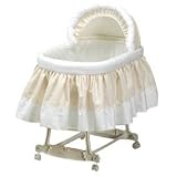 Pretty Pique Bassinet Liner and Hood - color:Ecru... by Baby Doll
