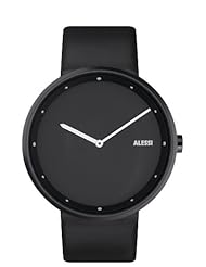 Alessi Unisex AL13003 Out_Time Black Leather  Strap Watch
