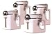 Oggi EZ Grip Handle 4-Piece Ceramic Airtight Canister Set, White
