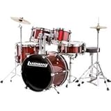 Ludwig Junior 5 Piece Drum Set with Cymbals (Wine Red)