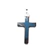 Hematite Cross / Crucifix Pendant with Braided Faux Leather Necklace