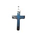 Hematite Cross / Crucifix Pendant with Braided Faux Leather Necklace