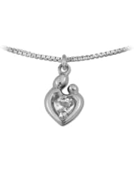 0.50 (1/2) cttw Small Sterling Silver Mother and Child® April Charm by Janel Russell