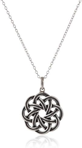 Sterling Silver Oxidized Dara Celtic Knot Pendant Necklace, 18"