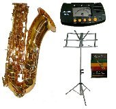 Merano E Flat Gold Alto Saxophone with Case+Music Stand+Metro Tuner+11 Reeds
