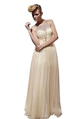 Chiffon/Taffeta/Tulle Beaded Crystal Applique Backless Lace Crystals Quinceanera Dress 