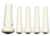 Martin Acoustic Bass Guitar Bridge/End Pin Set, White with Black Dot Inlay
