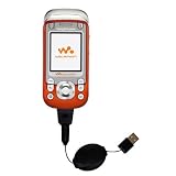 Retractable USB Cable for the Sony Ericsson W600 W600i with Power Hot Sync and Charge capabilities - Gomadic Brand w/ TipExchange Technology