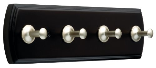 Liberty Hardware 125559 9-Inch 4-Peg File Design Key Rail, Espresso and Pearl Nickel