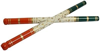 Dandiya - Colouful Sankheda Sticks with Traditional Motifs. (One Pair)