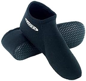 3mm Tilos Short Neoprene Pull on Socks with Traction Sole for All Water Sports, Snorkel boots, snorkeling socks, diving socks, dive socks