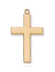 14K Gold over Solid .925 Sterling Silver Cross Comes With 24" Chain In Gift Box Patron St. Saint Medal Pendant Necklace Gift New Jewelry