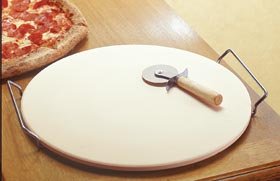 15 In Diameter Pizza Baking Stone Steel Rack Wheel SetB000N4PO22 