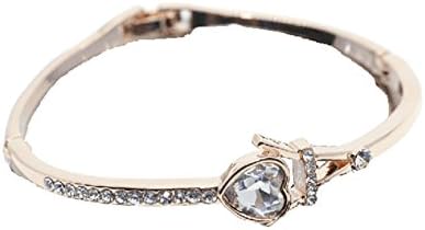 Qinggiveme Women's Fashion Inlay Zircon Cordate Bracelet